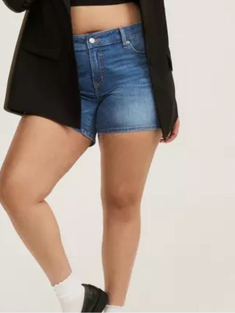 torrid Blue Mid-Rise Denim Short